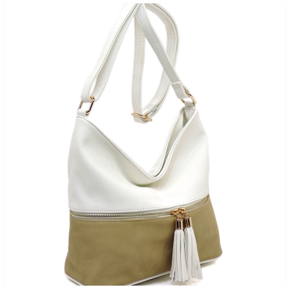 Zip Colorblock Crossbody Bucket Satchel - Picture 2 of 7